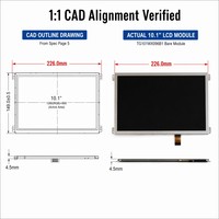 Modul LCD IPS TMK 10.1 Inci 1280x800 HMI Industri 550nits Kecerahan Tinggi Lampu Latar LED Antarmuka LVDS 50-PIN -20-70