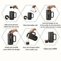Presse à café en verre borosilicate résistant à la chaleur OEM Chine avec piston, innovante et élégante, pour infuser le thé et le café