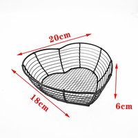 China fabriek levert direct metalen draad opbergmand hartvormige fruitmand snoepbak snackbak tafelblad organizer