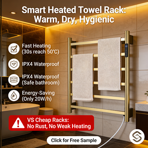 Sèche-<span class=keywords><strong>serviettes</strong></span> électrique mural pour salle de bain et salon, support de séchage pour <span class=keywords><strong>serviettes</strong></span> de bain - Product Image 6