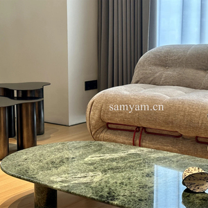 Sang trọng hiện đại phong cách Ý màu xanh lá cây Đá Cẩm Thạch Bàn cà phê cao cấp bên bảng phòng khách tùy biến - Product Image 4