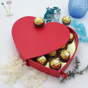 Caja de Regalo de Papel Reciclable Personalizada para el Día de San Valentín o Bodas, con Forma de Corazón Rojo para Chocolates - Product Image 2