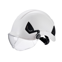 Casque de travail extérieur blanc de protection personnelle en ABS pour les travailleurs de la construction avec lunettes