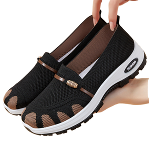 Chaussures de marche décontractées pour femmes, style coréen, confortables, respirantes, légères, à enfiler, avec détail nœud, vente directe d'usine - Product Image 1