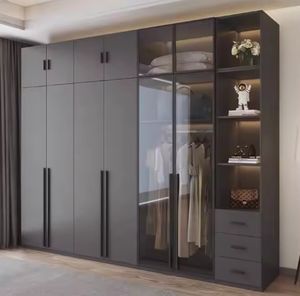 Wooden <b>Wardrobe</b> Cabinet Clothes Closet Drawer Bedroom Organizer Big Closet - Product Image 6