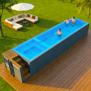 Piscine hors sol rectangulaire de luxe pour enfants, spa de nage extérieur - Product Image 1