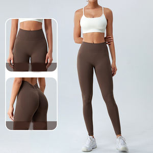 Pantalones de Yoga para Mujer, Venta al Por Mayor, Logotipo Personalizado, Levanta Glúteos, Sin Costuras, Sólidos, Cintura Alta Elástica, Tallas Grandes, Ecológicos, de Secado Rápido - Product Image 3
