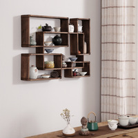 Étagère de présentation de tasses en bois au design moderne, compartiment de rangement, étagères murales flottantes pour la cuisine, type sculpté sur pied