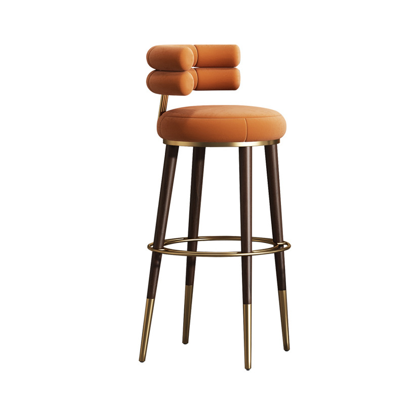 Orange and wood leg