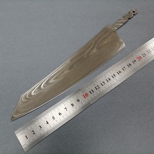 Kt8r2 tùy chỉnh Damascus thép trống lưỡi nhà bếp đầu bếp dao 8in Trần lưỡi một phần tang không có xử lý dao làm cung cấp lưỡi trống - Product Image 4