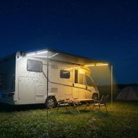 Barre lumineuse LED 12V étanche IP67 pour camping, magnétique, anti-moustiques, avec bande rouge SOS ambre pour camping-car, tente, auvent