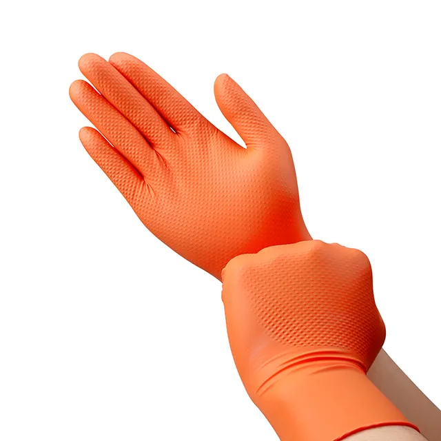 Nitrile Nitrile Diamond Powder Free Latex Free Thick Heavy Duty Mechanic Oil Resistant Protective Hand Durable Gloves