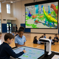 Table tactile interactive d'intérieur avec projection murale pour enfants : jeu éducatif de peinture et de dessin