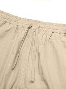 <span class=keywords><strong>Pantalon</strong></span> de sport décontracté en <span class=keywords><strong>lin</strong></span> pour homme, taille élastique avec cordon de serrage, couleur unie, <span class=keywords><strong>pantalon</strong></span> tendance avec poches - Product Image 4