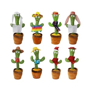 Cactus <span class=keywords><strong>de</strong></span> Peluche Decorativo en Maceta - Juguete Bailarín y que Aprende a Hablar, Estilo TikTok para <span class=keywords><strong>BROS</strong></span>, 33cm, Edades 7-14 - Product Image 1