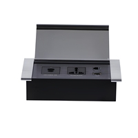 Toma de Corriente Universal de Escritorio con Tapa Abatible, Enchufe Eléctrico para Muebles de Oficina, Toma de Corriente Abatible para Escritorio