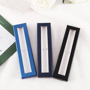 Scatola di penna di carta Kraft nera semplice con la finestra per i regali promozionali su misura - Product Image 6