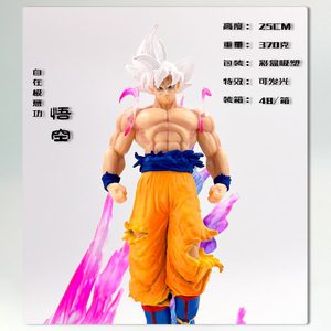 Statua da Collezione Super Warrior Son Wukong con Base Fiamma Energetica, Figurina in PVC Bianca, Giocattolo Anime Premium, Decorazione per Scrivania - Product Image 2