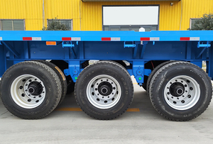 Remolque de Plataforma Plana de 3 Ejes y 40 Pies Directo de Fábrica, Capacidad de <span class=keywords><strong>Transporte</strong></span> de <span class=keywords><strong>Contenedores</strong></span> de 30-50 Toneladas, Contenedor de 20 Pies, Semirremolque de Plataforma Plana de 3 Ejes - Product Image 3