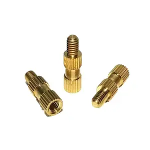 M2 M3 M4 M5 M6 8-32 10-24 1/4-20 Nam Nữ chủ đề <span class=keywords><strong>Brass</strong></span> chèn <span class=keywords><strong>Brass</strong></span> vít <span class=keywords><strong>Brass</strong></span> Stud cho overmould - Product Image 1