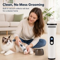 Ponceuse à ongles rechargeable pour chiens avec bac à poussière facilement vidable pour l'entretien quotidien des propriétaires d'animaux d'intérieur – Outil de soin des griffes sans désordre