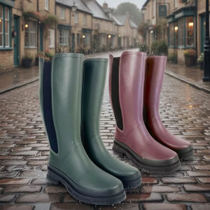 Botas de Agua de Plataforma <span class=keywords><strong>para</strong></span> Mujer, Diseño Único, Impermeables, de Invierno, hasta la Rodilla, de Goma, con Suela Antideslizante <span class=keywords><strong>para</strong></span> Montar a Caballo - Product Image 6