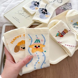 KTA-132 Custom Cute High Quality Girls Cotton <strong>Socks</strong> Puppy Star Sweet <strong>Sweaty</strong> Fashion Casual Sports Wholesale White <strong>Socks</strong> - Product Image 6