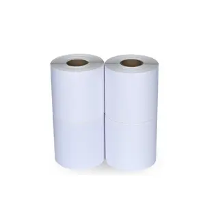 Rolo de papel sintético 70/80 gsm, rolo de papel auto adesivo da etiqueta do produto comestível, rolo de jumbo de material
