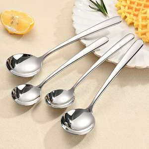 Cuchara Pequeña Redonda de Acero Inoxidable 304, Elegante y de Alta Estética, para Sopa, Gran Venta - Product Image 1
