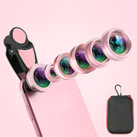 6 en 1 Clip Universel Sur 0.63 Grand Angle + 15X Macro + 198 Fisheye + 2X Téléobjectif + Kaléidoscope + CPL Lentille de Caméra Lentille de Téléphone Intelligent
