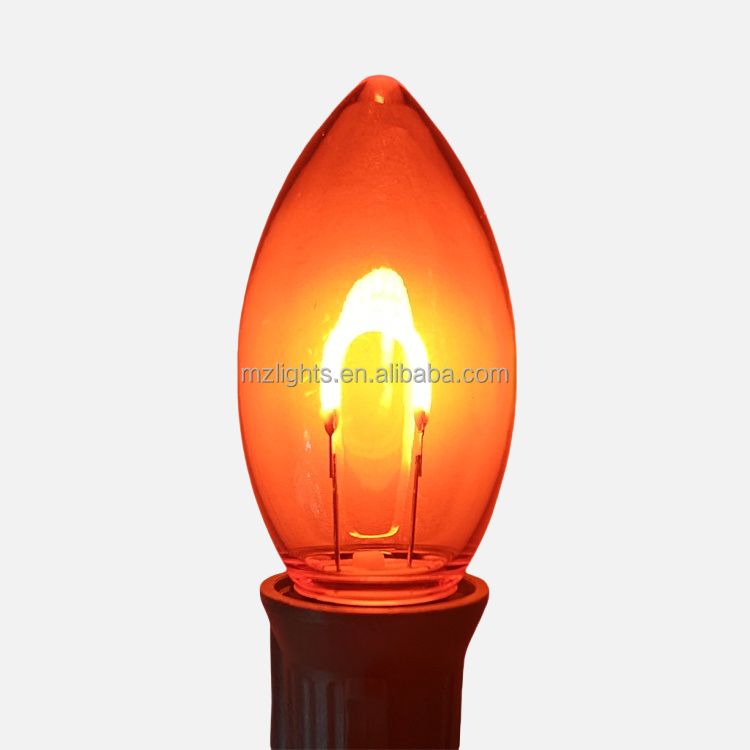 MZ C9 LED Curved Filament Shatterproof Purple String Light Bulbs for Outdoor Christmas Decorations