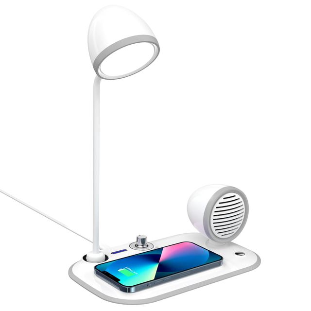 Multifunction Wireless Phone Charger Bluetooth Speaker LED Night Light for Bedroom Desk Lamp Wireless Charger Speakers