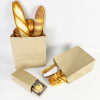 Concevez votre propre logo personnalisé poignée plate livraison de restaurant emballage à emporter transporter brun kraft à emporter sac en papier alimentaire à emporter