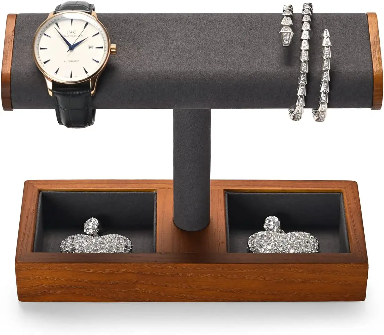 Solid wood watch display rack T-bar watch stand men's and women's jewelry accessories storage rack suitable for stores and home