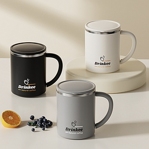 <span class=keywords><strong>Mug</strong></span> à café en acier inoxydable 304 à double paroi avec couvercle, prix usine - Product Image 5