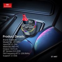 Cargador Inalámbrico para Auto Portátil Earldom con Doble USB, Reproductor MP3 Bluetooth, Kit para Auto, Transmisor FM, Modulador FM para Manos Libres