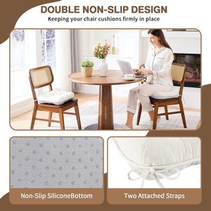 ชุดเบาะรองนั่งเก้าอี้รับประทานอาหารสีขาว <span class=keywords><strong>BETU</strong></span> จำนวน 4 ชิ้น หนา 3.5 นิ้ว ทำจากโพลีเอสเตอร์เมมโมรี่โฟม พร้อมแผ่นกันลื่น ซักล้างได้ ใช้ได้ในครัว/บาร์/ระเบียง - Product Image 2