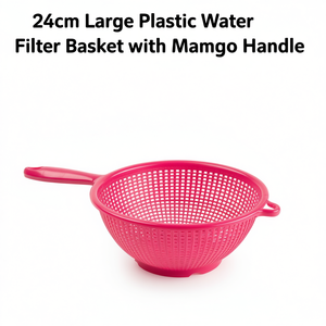 Grand panier filtrant à eau en plastique de 24 cm avec poignée en forme de mangue, passoires et égouttoirs - Product Image 2