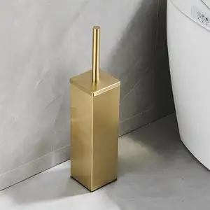 Standing Stainless Steel Brushed Gold Toilet Rack Bathroom Household Deodorant Long Tube Free Standing Toilet Brush