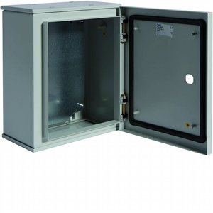 Contenitore in acciaio Hager FL702L 350x250x160mm con porta liscia IP66 per elettronica - Product Image 1