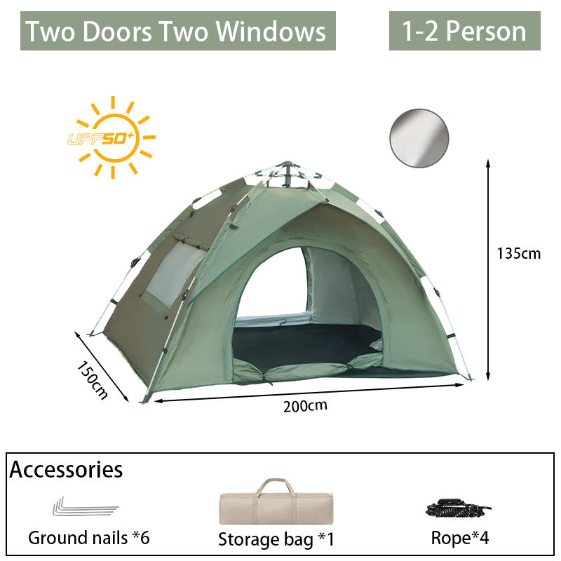 สองประตูสองหน้าต่าง1-2สีเขียว