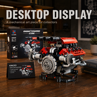 Juego de Bloques de Construcción de Motor 488.V8, Plástico ABS, Modelo Eléctrico MOC, Juguetes para Niños de 5 a 7 Años, Regalo Unisex, Personalizable, Decoración para el Hogar