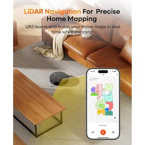 Robot Aspirador y Fregasuelos Uninell con Autovaciado, 7000Pa, Navegación Lidar, Alimentado por Batería, Limpieza Inteligente para el Hogar - Product Image 4
