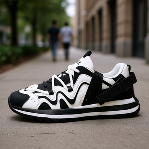 Zapatos Deportivos para Hombre, Estilo Baloncesto, Suela Gruesa, Transpirables, de Lona, con Cordones, para Caminar, para Todas las Temporadas - Product Image 2