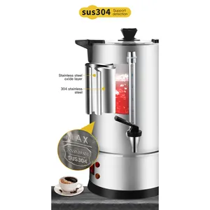 Food Safety Grade Stainless Steel 304 Water Boiler New Design Double Layer Electric Hot Water Urn Temperature Display Water Urns