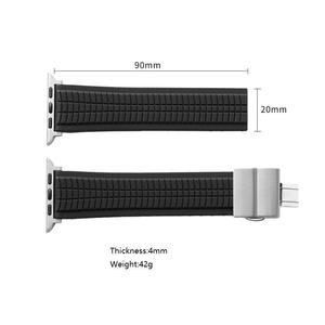 FWholesale Silicone Watch <b>Strap</b> for Apple Watch S9 45mm Ultra 49mmm SE 44mm 38mm Quick Release Butterfly Clasp Watch Band - Product Image 2