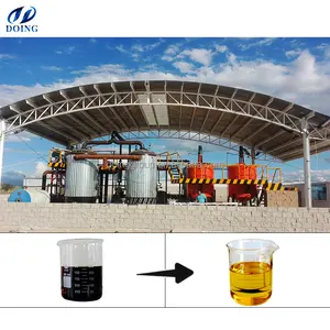 Solid/liquid catalyst pyrolysis oil distillation re-refining plant Used engine motor Oil to Diesel recycling Machine for sale