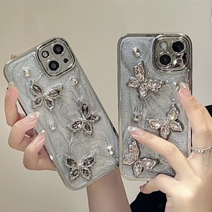 Coque de téléphone iPhone 17 16 15 14 13 12 11 Pro Max XS Plus avec papillon 3D avancé et diamants étincelants, accessoires iPhone - Product Image 3