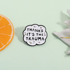 Gracias, es el Pin esmaltado de <span class=keywords><strong>Trauma</strong></span>, broche de cita divertida, insignia de estrellas y nubes, regalo de joyería para amigos, venta al por mayor - Product Image 2