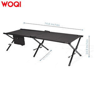 เตียงนอนแคมป์ปิ้งสำหรับผู้ใหญ่ Woqi รุ่น Ultralight รับน้ำหนักได้ 150 กก. ทำจากอลูมิเนียม พับได้ รูปทรงสี่เหลี่ยมผืนผ้า เหมาะสำหรับการเดินป่า แบกเป้ และกิจกรรมกลางแจ้ง - Product Image 4